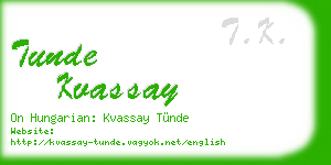 tunde kvassay business card